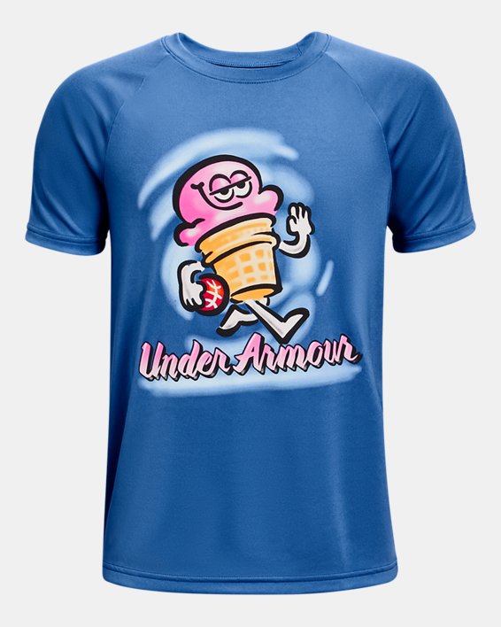 Boys' UA Tech™ Ice Cream Dude Short Sleeve, Blue, pdpMainDesktop image number 0